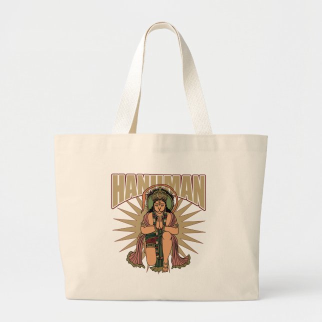 Hindu Hanuman Large Tote Bag (Front)