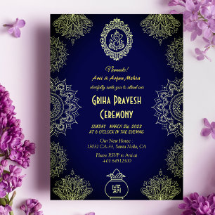 Hindu House Warming Griha Pravesh Intricate Design Invitation