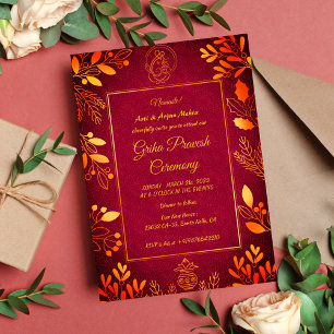 Hindu House Warming Griha Pravesh Invitation