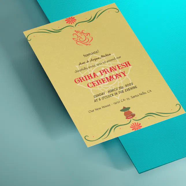 Hindu House Warming Griha Pravesh Invitation Zazzle