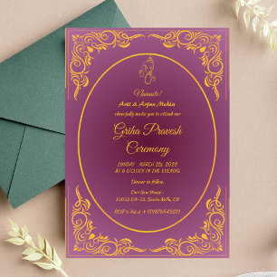 Hindu House Warming Griha Pravesh Invitation