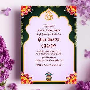 Hindu House Warming Griha Pravesh Invitation