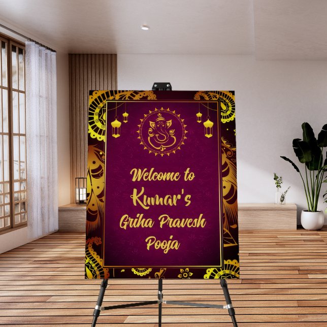 Hindu House Warming Griha Pravesh Welcome Sign (Creator Uploaded)