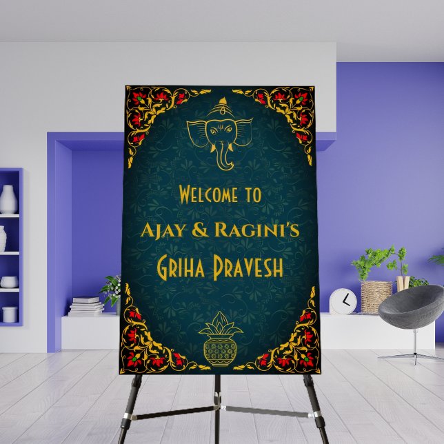 Hindu House Warming Griha Pravesh Welcome Sign (Creator Uploaded)