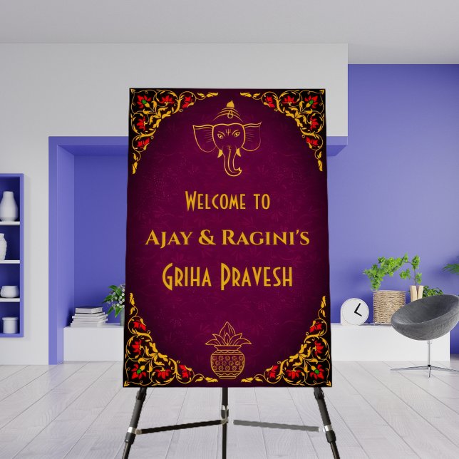 Hindu House Warming Griha Pravesh Welcome Sign (Creator Uploaded)