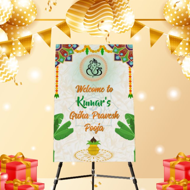 Hindu House Warming Griha Pravesh Welcome Sign (Creator Uploaded)