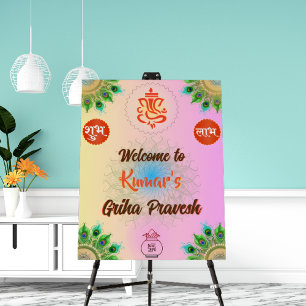 Hindu House Warming Griha Pravesh Welcome Sign