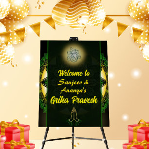 Hindu House Warming Griha Pravesh Welcome Sign
