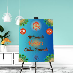 Hindu House Warming Griha Pravesh Welcome Sign