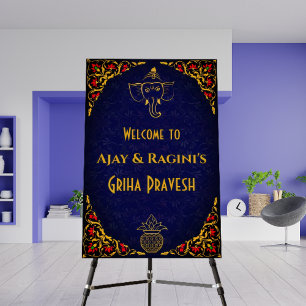 Hindu House Warming Griha Pravesh Welcome Sign