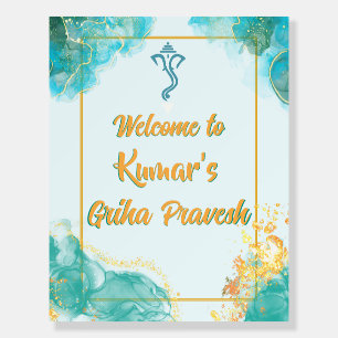 Hindu House Warming Griha Pravesh Welcome Sign