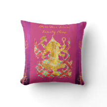 Hindu Housewarming Personalized GANESHA Pillow