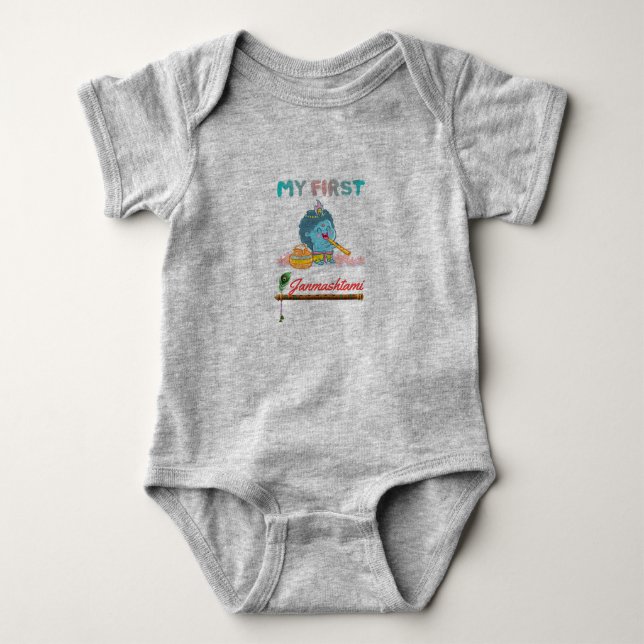 Hindu Indian Festival Janmashtami one piece  Baby Bodysuit (Front)
