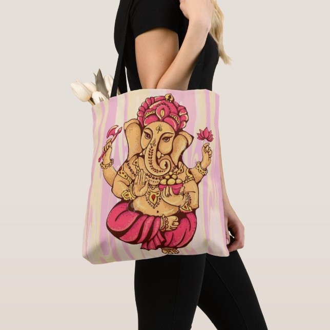 Hindu Lord Ganesha God Ganesh  Tote Bag (Close Up)
