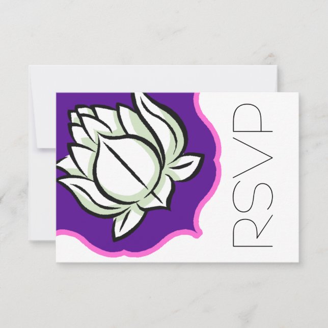 Hindu Lotus flower RSVP Card (Front)