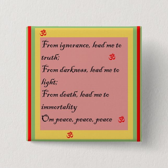 Hindu Mantra Om Button (Front)