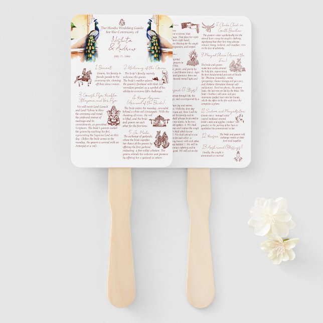 Hindu marriage rituals peacock Jaipur palace  Hand Fan (Front and Back)