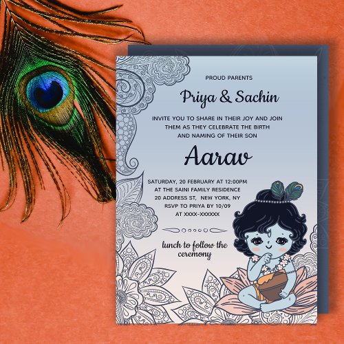 Hindu Namkaran Baby Naming Ceremony Invitation