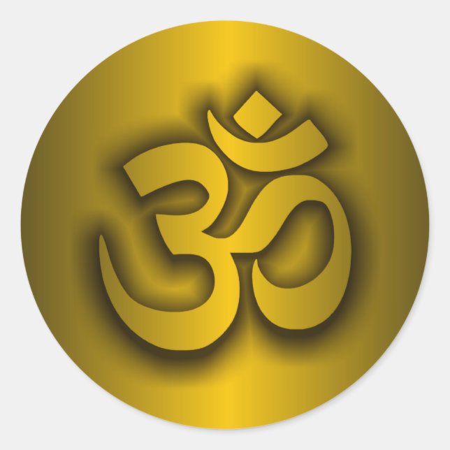 Hindu "Om" Classic Round Sticker (Front)