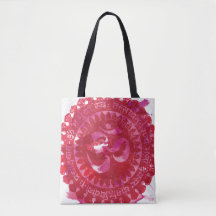 Hindu OM vintage all over printed Tote