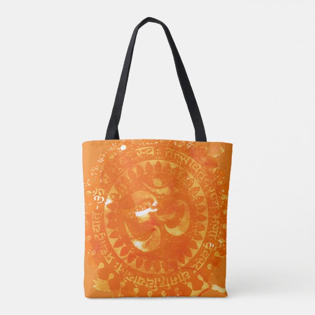 Hindu OM vintage all over printed Tote Bag (Back)