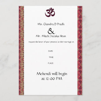 Hindu Om Wedding Invitation