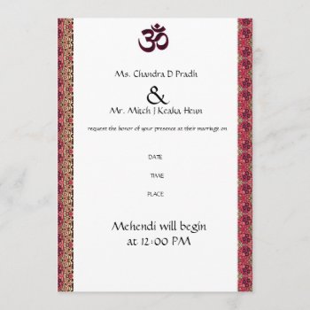 Hindu Om Wedding Invitation by perfectwedding at Zazzle
