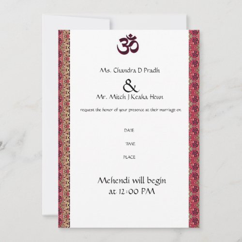 Hindu Om Wedding Invitation