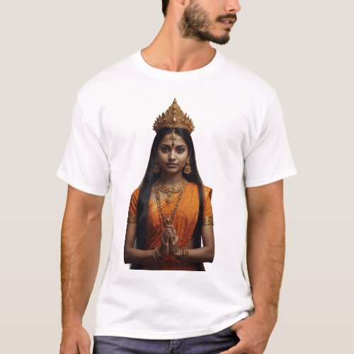 Hindu Queens Devotional Portrait T_Shirt