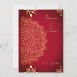 Hindu Red Mandala wedding Invitation
