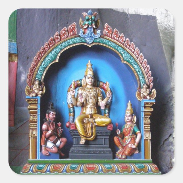 Hindu Shrine, Batu caves Square Sticker (Front)