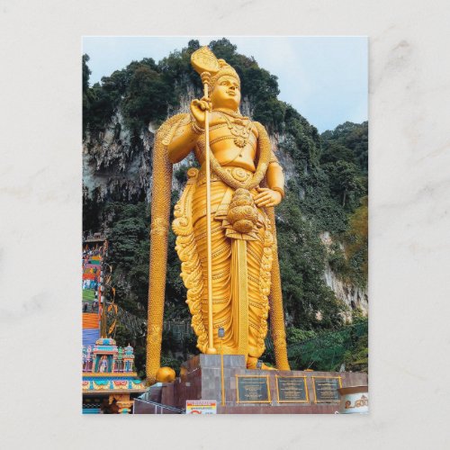 Hindu Temple Batu Caves Tourist Spot KL Postcard
