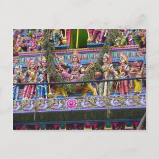 Hindu temple decoration, garlanded gopuram postcard