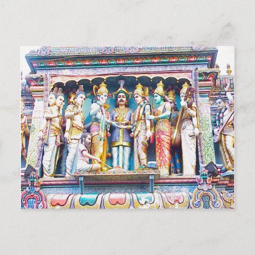 Hindu temple decoration Hindu life Postcard