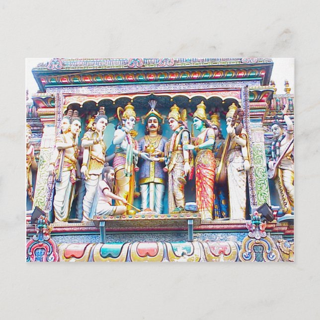 Hindu temple decoration, Hindu life Postcard (Front)