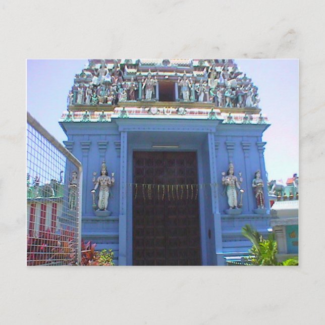 Hindu temple entrance, Little India Postcard (Front)