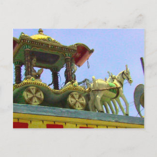 Hindu temple, horse and carriage decoration postcard