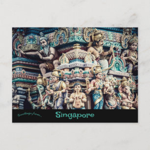 Hindu Temple in Little India Singapore Postcard