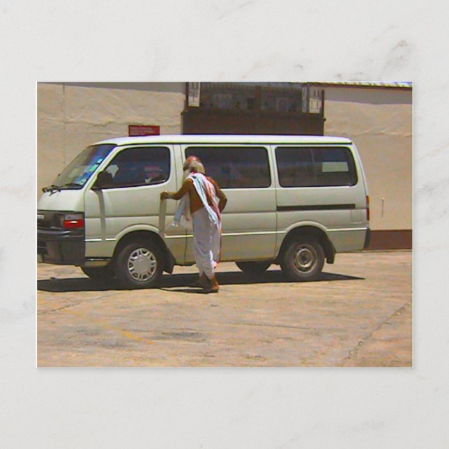 Hindu temple, meet the guru postcard (Front)