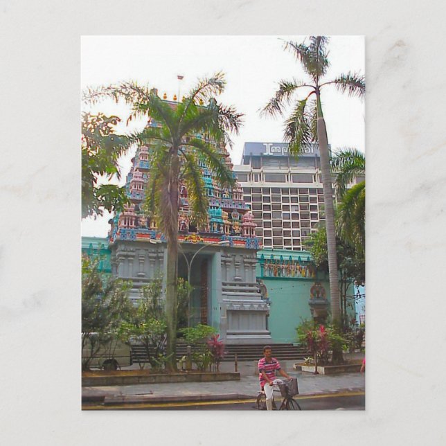 Hindu temple  worship outside the Chattiar temple Postcard (Front)