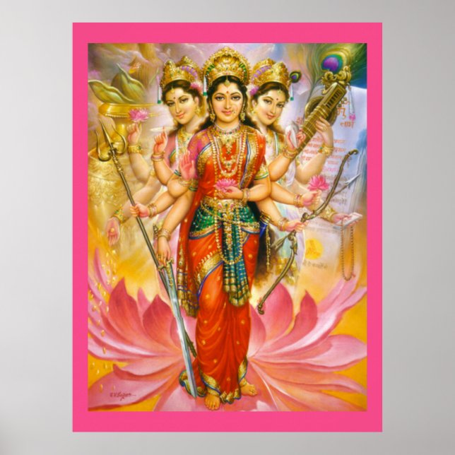 Hindu Three Goddesses Poster (Front)