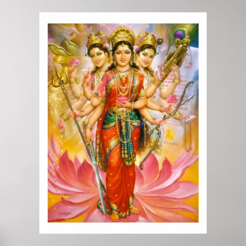Hindu Three Goddesses Poster
