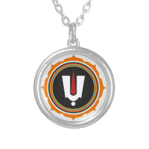 Hindu Tilak Sign Lotus Design Silver Plated Necklace