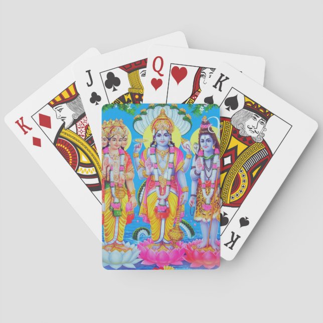 Hindu Trinity Brahma Vishnu Shiva Poker Cards (Back)