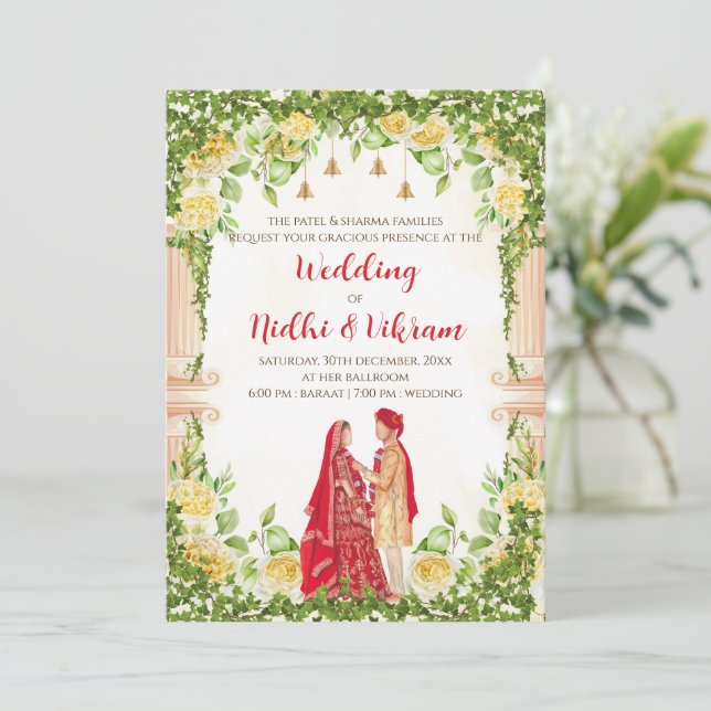 Hindu wedding cards & Indian wedding invitations (Standing Front)