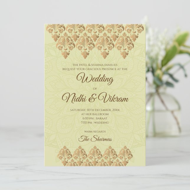Hindu wedding cards & Indian wedding invitations (Standing Front)