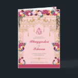 Hindu Wedding Ceremony Pretty Tropical Floral Program<br><div class="desc">This wedding ceremony program details the important steps of a hindu wedding to explain this to guests who may be unfamiliar or to help them follow along with the sacred rituals of this wonderful day. All of the colors can be edited in the design tool, and the text can be...</div>