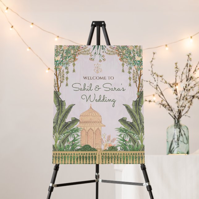 Hindu wedding decor Indian Wedding welcome signs (In Situ (Stand))