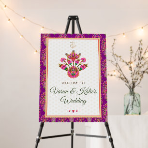 Hindu wedding decor & Indian Welcome signs