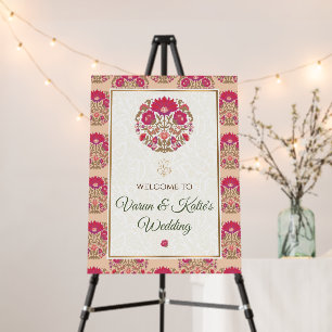 Hindu wedding decor & Indian Welcome signs